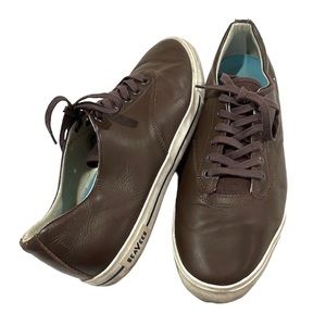 SEAVEES Hermosa Plimsoll Leather Brown Lace Up Sneakers Shoes Sz Mens 13…